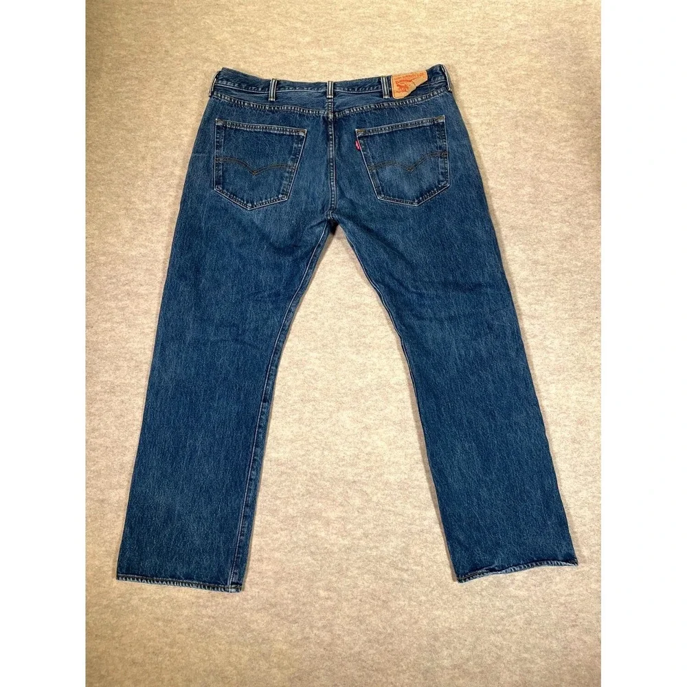Levi's 501 Authentic Jeans Mens 40x30 Blue‎ Denim Cotton Straight Leg Button Fly
